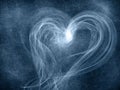 Blue monochrome smoke heart