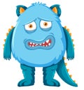 Blue monster white background