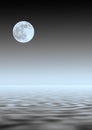 Blue Moon Over Water Royalty Free Stock Photo