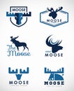 Blue Moose logo vector set art design