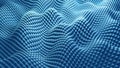 Blue mosaic background, 3D waves from square shapes, technology abstract modern backdrop Royalty Free Stock Photo