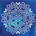 Blue Grid Mosaic Hexagon Snowflake Papercut Template