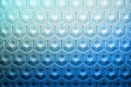 Blue mosaic hexagonal pattern.