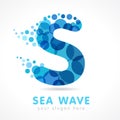 Blue mosaic S logo Royalty Free Stock Photo