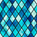 Blue mosaic seamless pattern with grunge effect Royalty Free Stock Photo