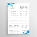 Blue mosaic style business invoice template