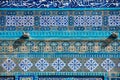 Blue mosaic tiles on the Dome of the Rock, Temple Mount. Jerusalem, Israel Royalty Free Stock Photo