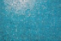 Blue mosaic tiles on the wall Royalty Free Stock Photo