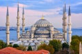 Blue Mosque and Bosporus, Istanbul, Turkey Royalty Free Stock Photo