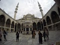 Blue Mosque courtyard, front view Royalty Free Stock Photo