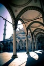 Blue mosque courtyard / Istanbul / split toning Royalty Free Stock Photo