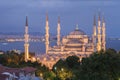 The Blue Mosque at dusk, Istanbul. Turkey. Royalty Free Stock Photo