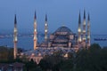 The Blue Mosque at dusk, Istanbul, Turkey Royalty Free Stock Photo