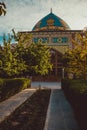 Blue mosque. Elegant islamic masjid building. Travel to Armenia, Caucasus. Touristic architecture landmark. Sightseeing Yerevan. C Royalty Free Stock Photo