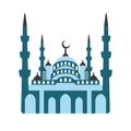 Blue Mosque. Mosque flat style vector illustration.