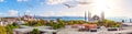 The Blue Mosque, The Hagia Sophia and the Istanbul roofs, beautiful sunny panorama