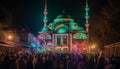 The Blue Mosque illuminated at dusk, a symbol of spirituality generated by AI Royalty Free Stock Photo