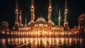 Blue mosque illuminated, majestic symbol of spirituality generated by AI Royalty Free Stock Photo
