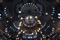 Blue mosque interior Royalty Free Stock Photo