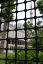 Blue Mosque, Istanbul seen through grid fence