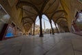 The Blue Mosque in Istanbul, Turkey.fisheye wide-angle panorama. Royalty Free Stock Photo