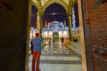 The Blue Mosque in Istanbul, Turkey.fisheye wide-angle panorama. Royalty Free Stock Photo