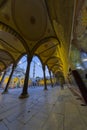 The Blue Mosque in Istanbul, Turkey.fisheye wide-angle panorama. Royalty Free Stock Photo