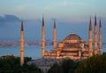 Blue mosque in the late evening sun Royalty Free Stock Photo