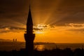 Blue mosque minaret Royalty Free Stock Photo