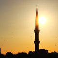 Blue mosque minaret Royalty Free Stock Photo