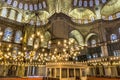 Blue Mosque Minbar Mihrab Lights Basilica Domes Istanbul Turkey
