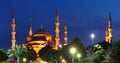 Blue Mosque at night in Istanbul Royalty Free Stock Photo