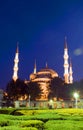 Blue Mosque park night Istanbul Turkey Royalty Free Stock Photo