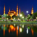 Blue Mosque with reflection - Istanbul Royalty Free Stock Photo