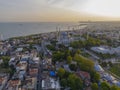 Blue Mosque Sultan Ahmet Camii aerial view, Istanbul, Turkey Royalty Free Stock Photo