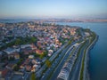 Sultanahmet historic district aerial view, Istanbul, Turkey Royalty Free Stock Photo