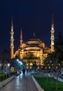 Blue Mosque Sultanahmet Camii at night, Istanbul, Turkey