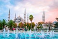 The Blue Mosque, Sultanahmet Camii in sunset, Istanbul, Turkey Royalty Free Stock Photo