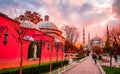 The Blue Mosque, Sultanahmet Camii in sunset, Istanbul, Turkey Royalty Free Stock Photo