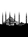 Blue Mosque Sultanahmet camii Turkey Istanbul illustration and text illustration