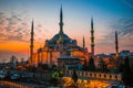 Blue mosque at sunset Royalty Free Stock Photo