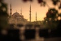 Blue mosque in sunset, Istanbul, Turkey Royalty Free Stock Photo