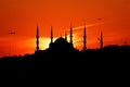 blue mosque at sunset very beautiful sky in background Royalty Free Stock Photo