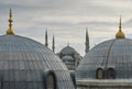 Blue Mosque with tile domes and minarets Royalty Free Stock Photo