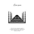 Blue Mosque vector. Blue Mosque in the Stambul. The Sultanahmet. Blue Mosque black icon, sign
