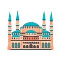 Blue Mosque vector illustration, isolated on white background