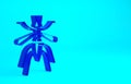 Blue Mosquito icon isolated on blue background. Minimalism concept. 3d illustration 3D render