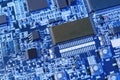 Blue motherboard Royalty Free Stock Photo