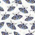 Floral butterflies seamless pattern, decorative modern design