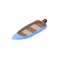 Blue motor boat icon, isometric 3d style Royalty Free Stock Photo